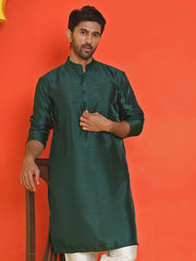 Solid Dupion Silk Kurtas for Men ( KO 5209 Olive )