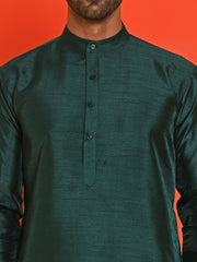 Solid Dupion Silk Kurtas for Men ( KO 5209 Olive )