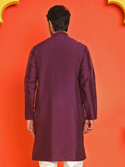Solid Dupion Silk Kurtas for Men ( KO 5209 Purple )