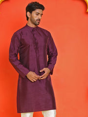 Solid Dupion Silk Kurtas for Men ( KO 5209 Purple )