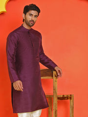 Solid Dupion Silk Kurtas for Men ( KO 5209 Purple )