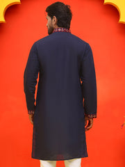 Embroidered & Sequins Kurtas For Men ( KO 5226 Navy )