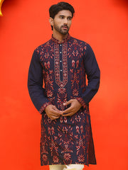 Embroidered & Sequins Kurtas For Men ( KO 5226 Navy )