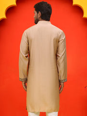 Embroidered & Sequins Kurtas For Men ( KO 5230 Beige )
