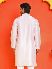 Embroidered and mirror work straight Kurtas For Men, ( KO 5231 Peach )