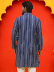 Self Design Straight Kurta For Men ( KO 5232 Blue )