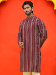 Self Design Straight Kurta For Men ( KO 5232 Maroon )