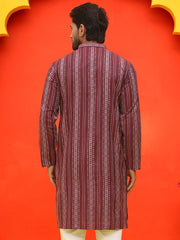 Self Design Straight Kurta For Men ( KO 5232 Maroon )