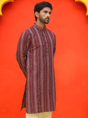 Self Design Straight Kurta For Men ( KO 5232 Maroon )
