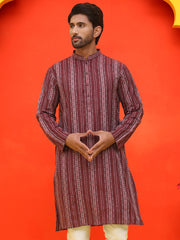 Self Design Straight Kurta For Men ( KO 5232 Maroon )
