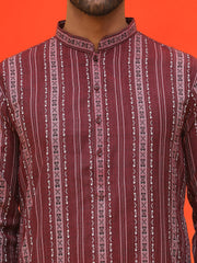 Self Design Straight Kurta For Men ( KO 5232 Maroon )
