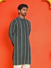 Self Design Straight Kurta For Men ( KO 5232 Olive )