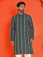 Self Design Straight Kurta For Men ( KO 5232 Olive )