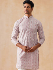 Pink Kurta with White Thread Embroidery ( KO 5280 Magenta )