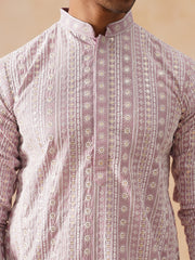Pink Kurta with White Thread Embroidery ( KO 5280 Magenta )