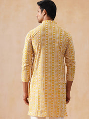 Sunshine Mustard Kurta with White Thread Embroidery ( KO 5280 Mustard )