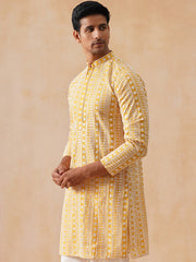 Sunshine Mustard Kurta with White Thread Embroidery ( KO 5280 Mustard )