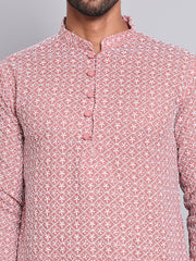 Floral Embroidered Kurtas ( INKOO 626Coral )
