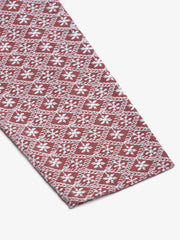 Men's Coral Red & White Embroidered Straight Kurtas ( KO 626 Coral )