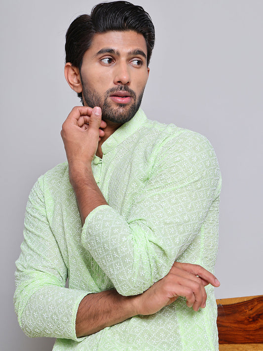 Floral Embroidered Kurtas ( INKOO 626Green )