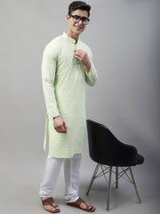 Men's Green Embroidered Kurta Only ( KO 626Green )