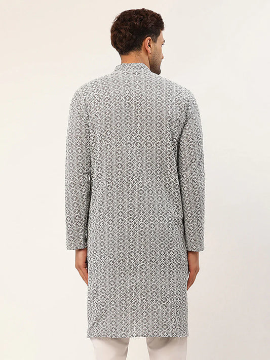 Men's Embroiderd Kurtas ( KO 626 Grey )