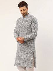 Men's Embroiderd Kurtas ( KO 626 Grey )