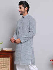 Floral Embroidered Kurtas ( INKOO 626Grey )
