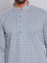 Floral Embroidered Kurtas ( INKOO 626Grey )