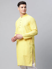 Men's Embroiderd Kurtas ( KO 640 Lemon )
