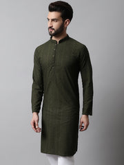 Men's Embroiderd Kurtas ( KO 640Olive )