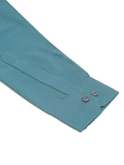 Men's Teal Blue Solid Cotton Short Kurta ( KO 677 Teal )