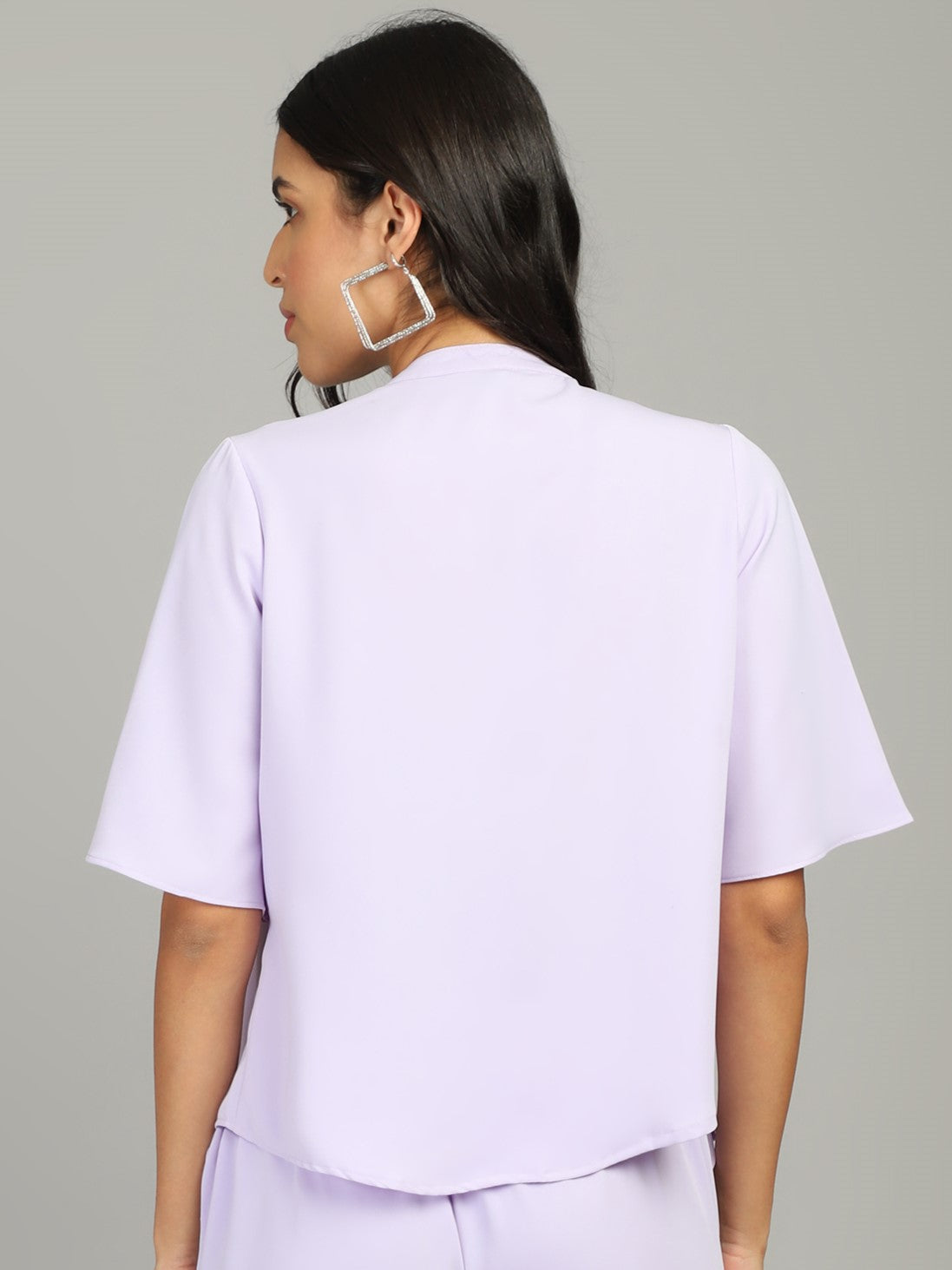 regular fit solid mandarin collar casual shirt 1