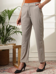 women sharp slim fit cotton formal trouser 2
