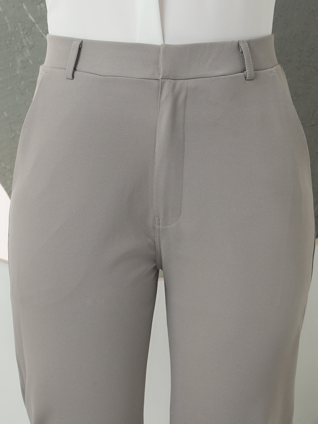 women tapered fit high waist office wear trousers