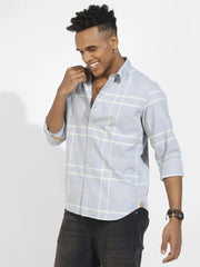 Contrast Tartan Plaid Shirt
