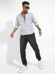 Contrast Tartan Plaid Shirt
