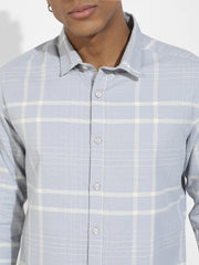 Contrast Tartan Plaid Shirt