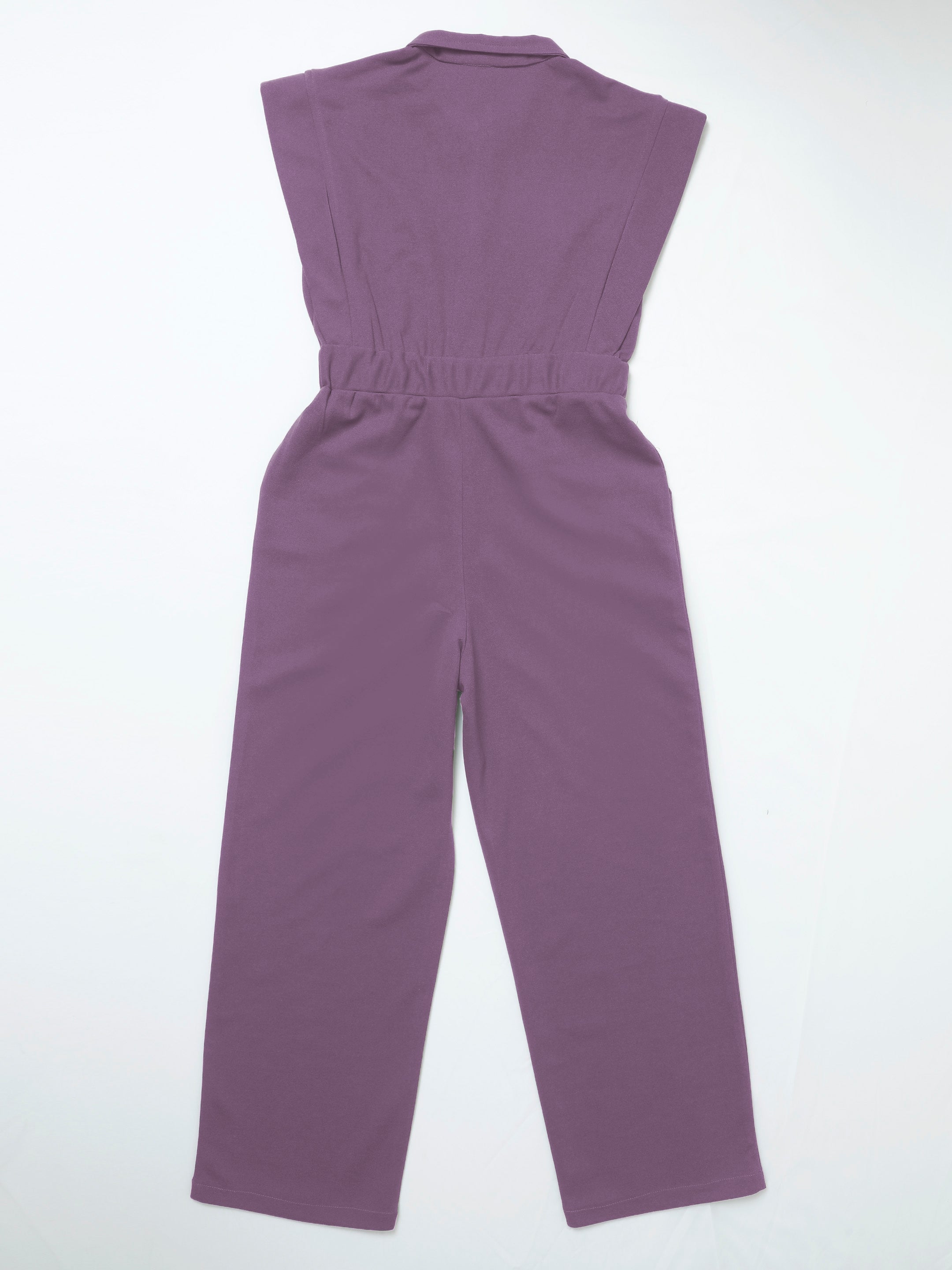 athena girl mauve solid jumpsuit