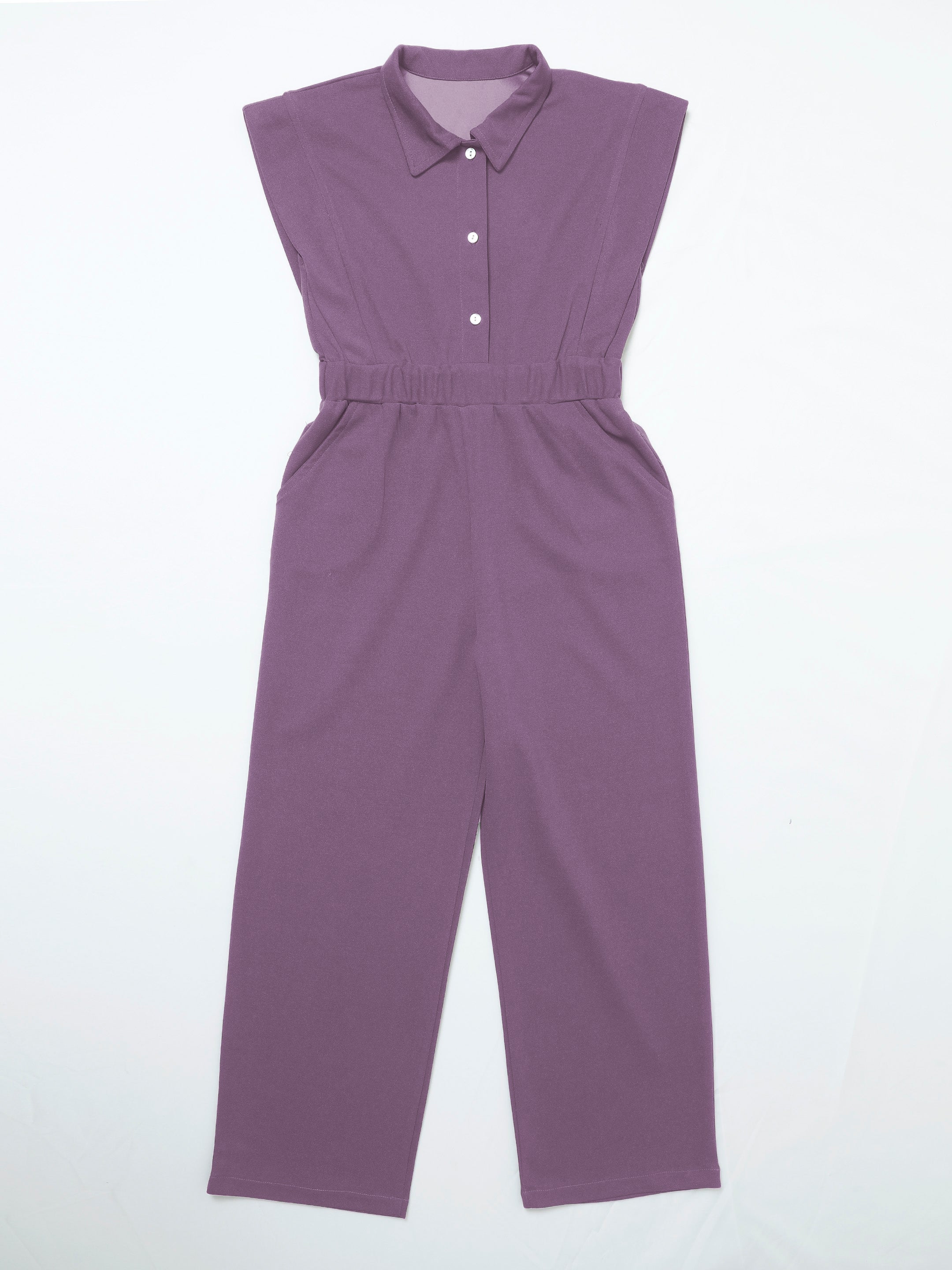athena girl mauve solid jumpsuit