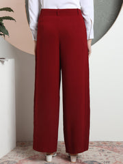 women relaxed flared high rise pleated formal trousers 2