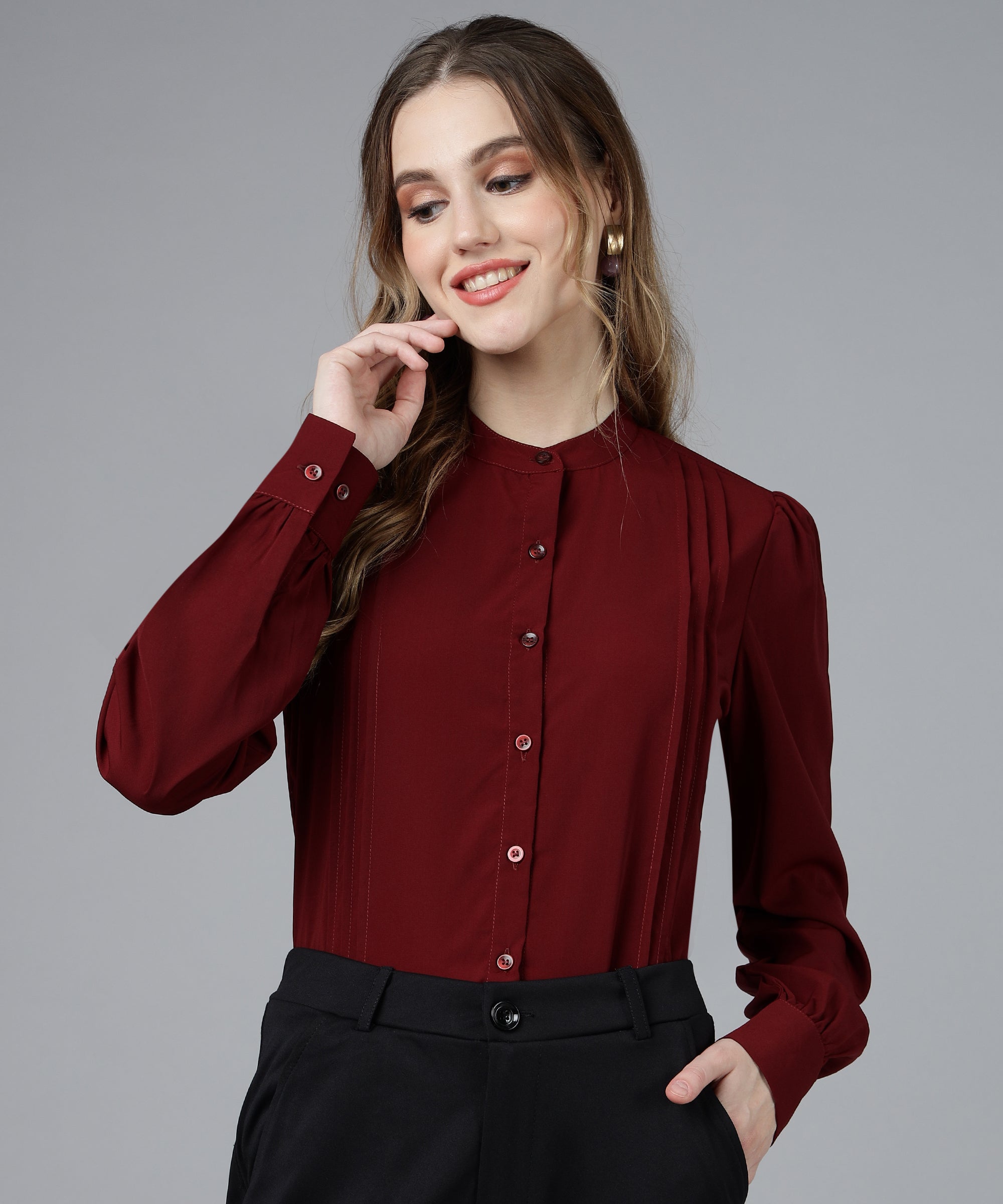 womens pleated formal shirts 4