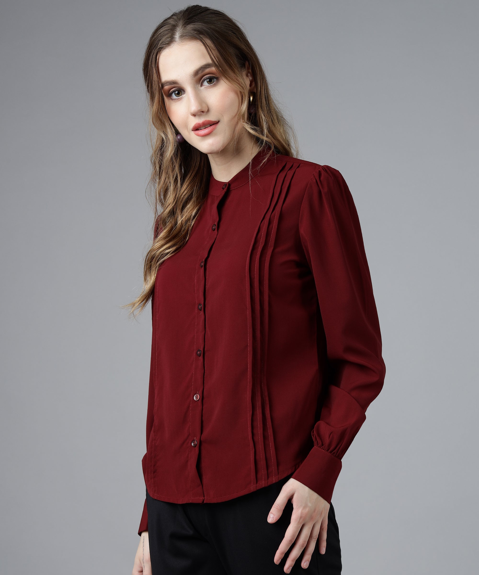 womens pleated formal shirts 4