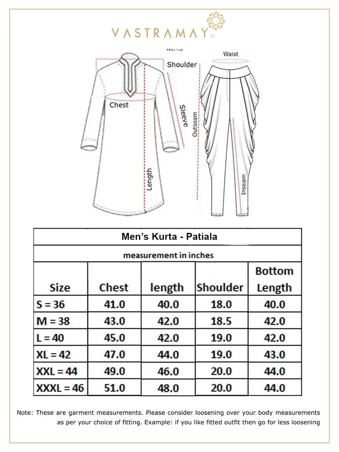 Vastramay - Men's Gold Jacquard Kurta Only