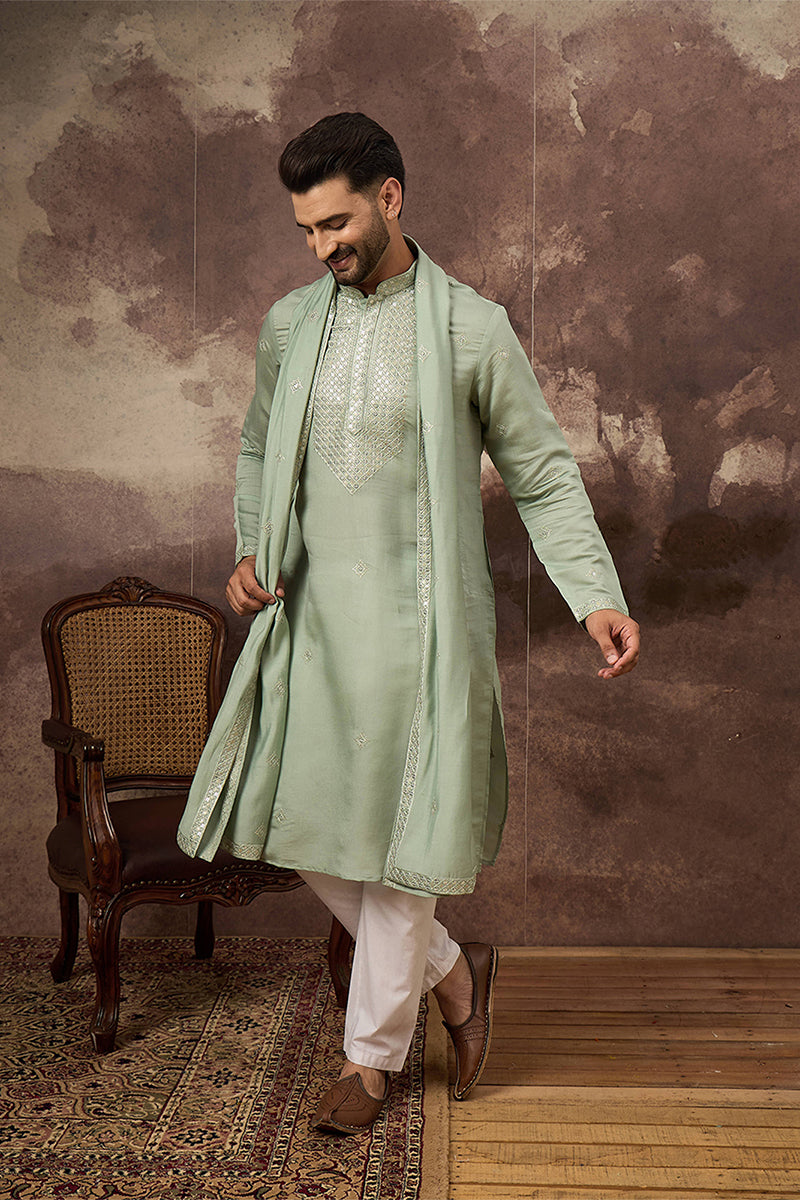green-silk-blend-solid-embroidered-straight-kurta-with-dupatta-mkud1004