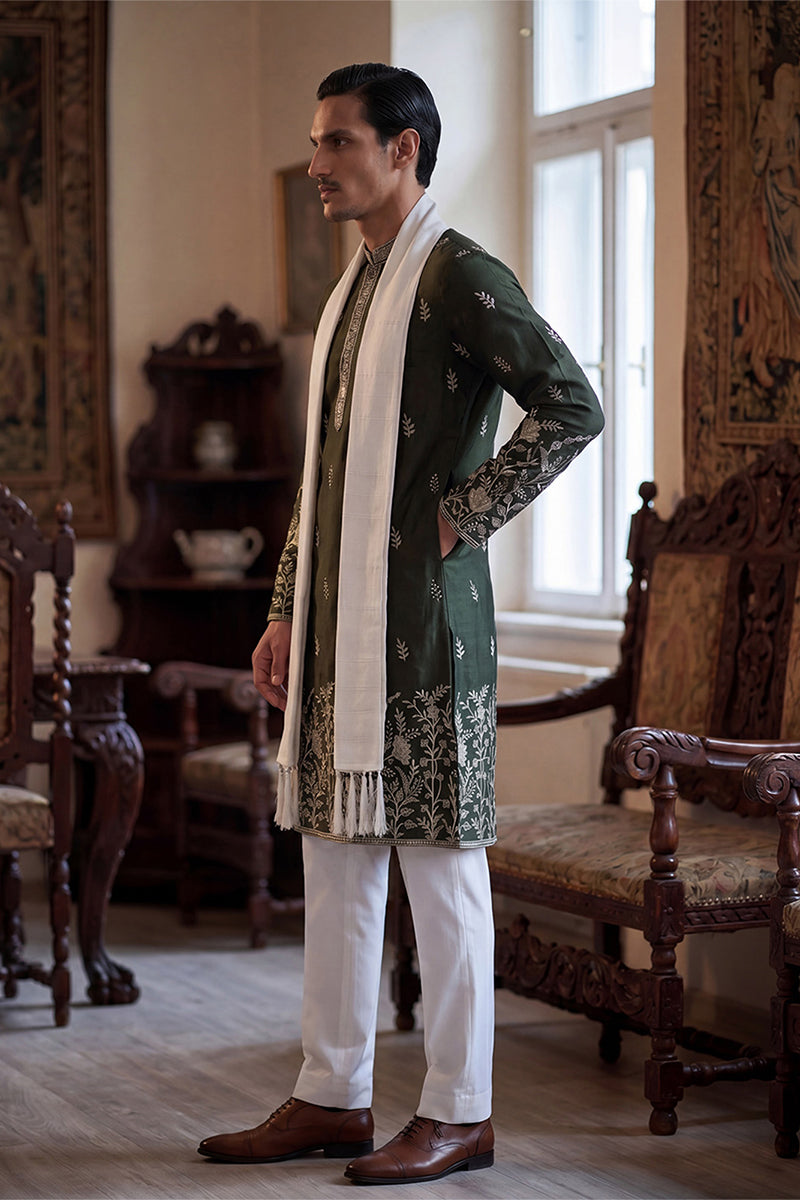 ethnic-bay-men-olive-chanderi-silk-solid-embroidered-straight-kurta-trouser-with-dupatta-mkpd1319