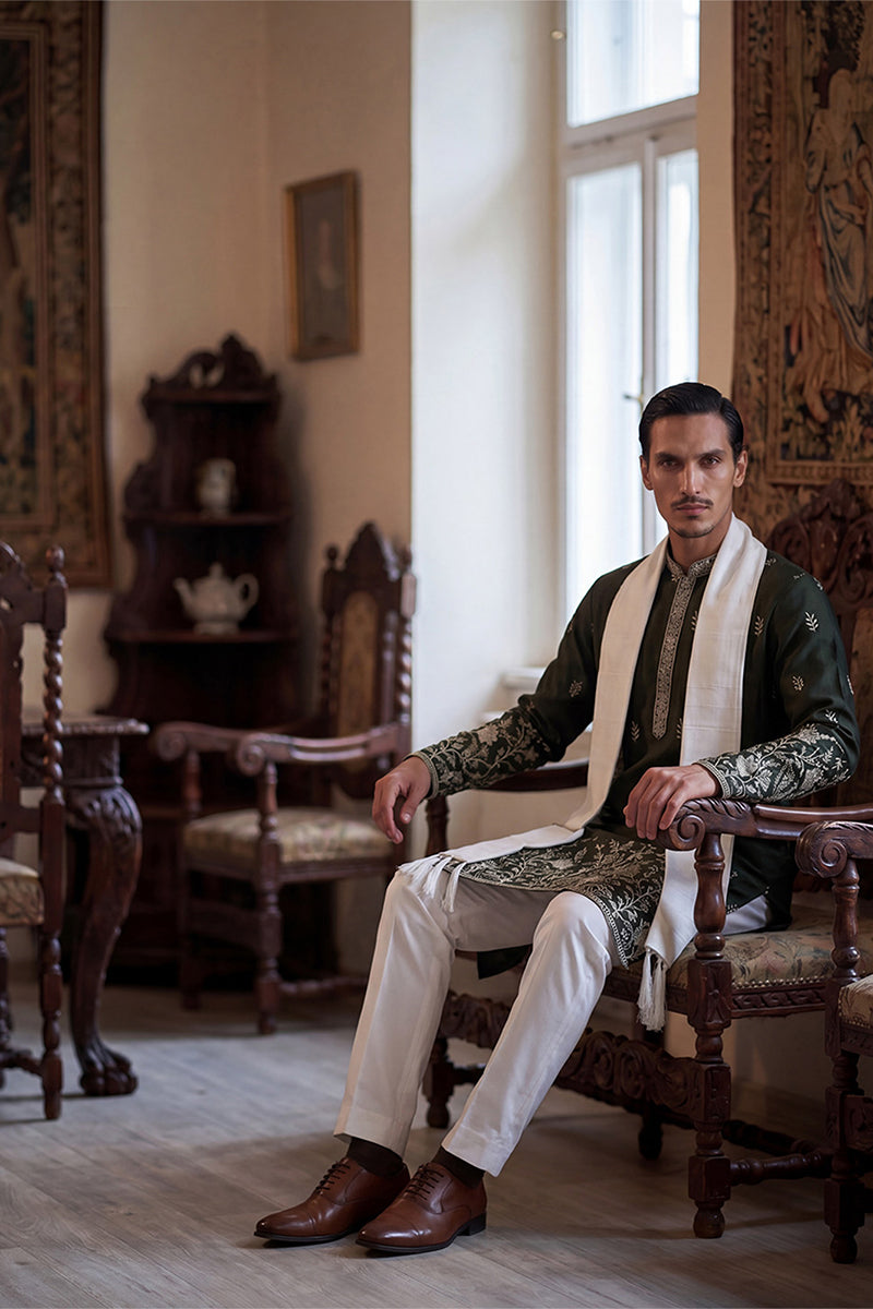 ethnic-bay-men-olive-chanderi-silk-solid-embroidered-straight-kurta-trouser-with-dupatta-mkpd1319