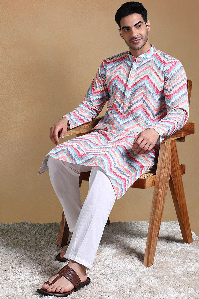 pink-viscose-rayon-chevron-printed-straight-kurta-with-trousers-mkset1008pnk
