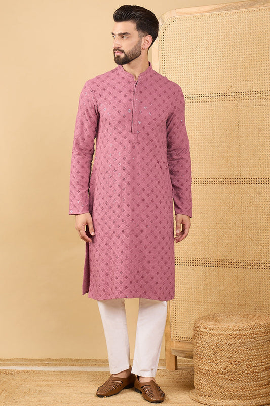 mauve-viscose-rayon-solid-embroidered-straight-kurta-with-trousers-mkset1051