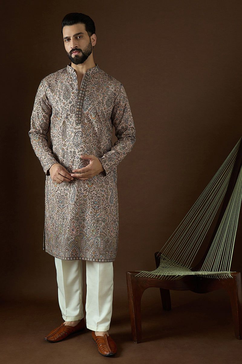 Multi Polyster Solid Embroidered Straight Kurta MKU1874